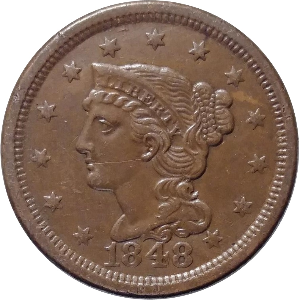 1848-Braided-Large-Cent-#2